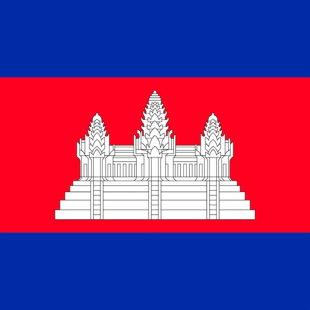 Ilustração em vetor de cores oficiais da bandeira do camboja