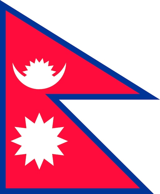 Ilustração em vetor de cores oficiais da bandeira do nepal