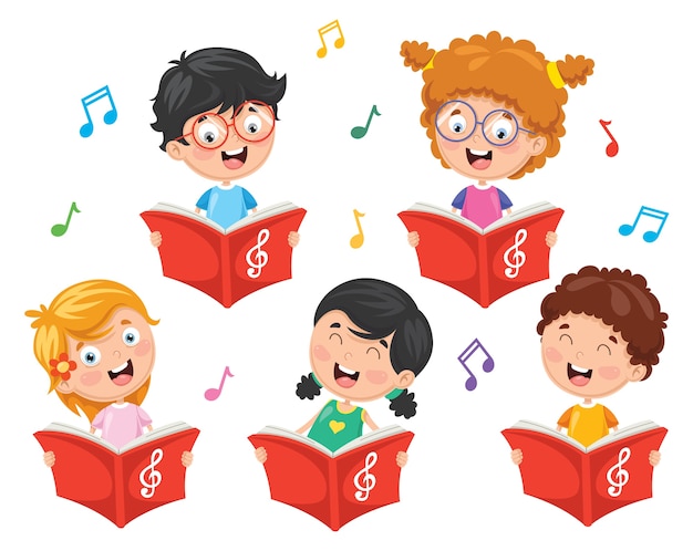 Ilustração em vetor de coro de crianças