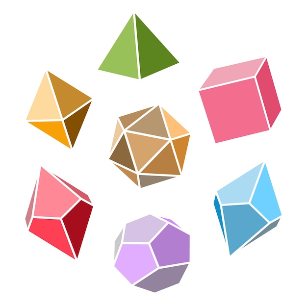 Vetor ilustração em vetor de cubos coloridos para dnd