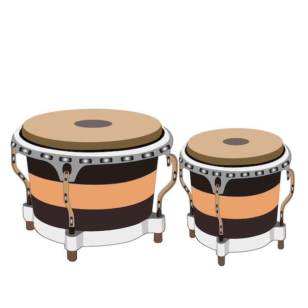 Ilustração em vetor de desenho animado de instrumento de música de conjunto de bateria