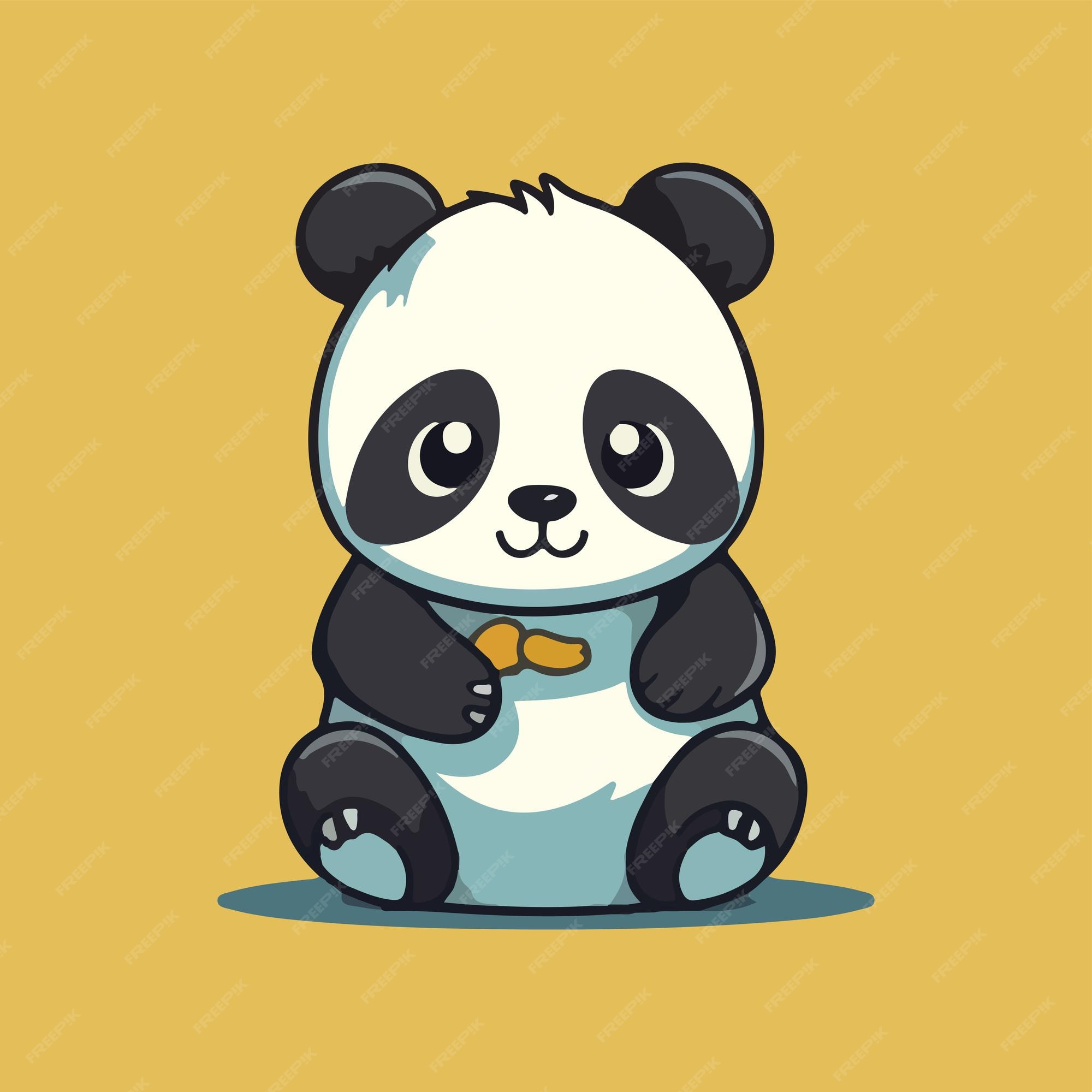 desenho de panda fofo diga olá ilustração de animais de panda 4226762 Vetor  no Vecteezy