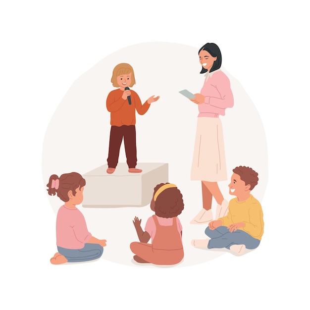 Ilustração em vetor de desenho animado isolado de classe de liderança