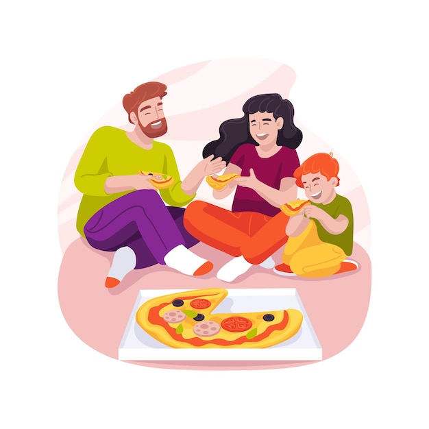 Vetor ilustração em vetor de desenho animado isolado de pizza deliciosa