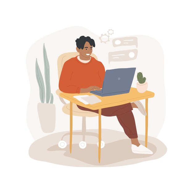 Ilustração em vetor de desenho animado isolado do sistema de tutoria inteligente