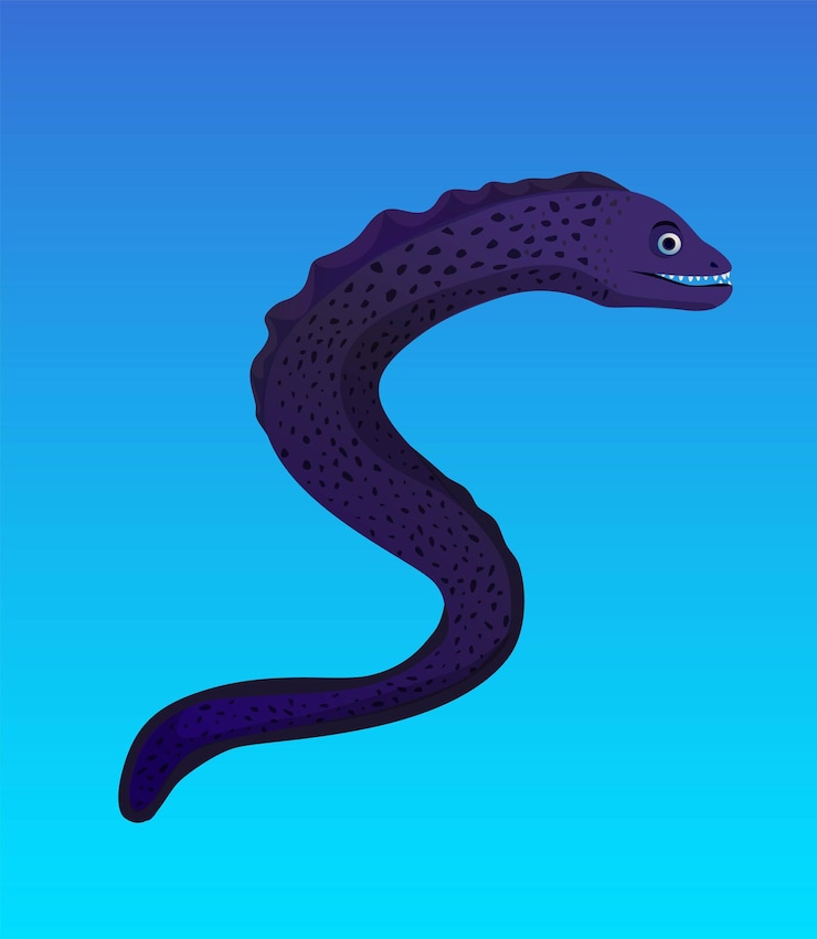 Vetor ilustração em vetor de desenhos animados de moreia