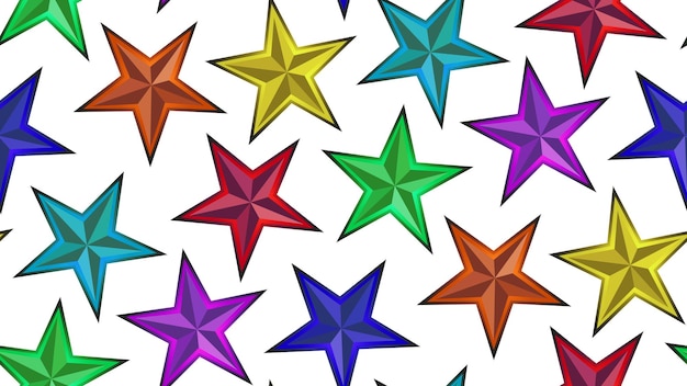 Ilustração em vetor de design de banner padrão de estrelas de gradiente colorido sem costura