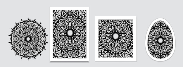 Ilustração em vetor de design de fundo floral de mandala de hena ornamental colorido étnico