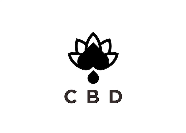 Ilustração em vetor de design de logotipo cbd de cannabis