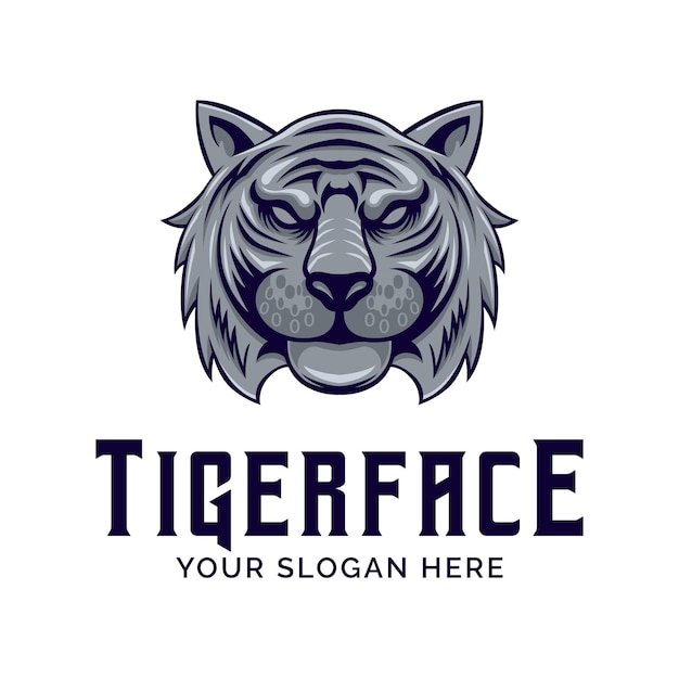 Ilustração em vetor de design de logotipo de cabeça de tigre em estilo moderno