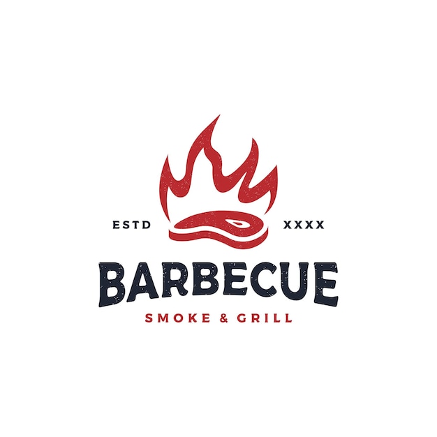 Ilustração em vetor de design de logotipo de churrasco