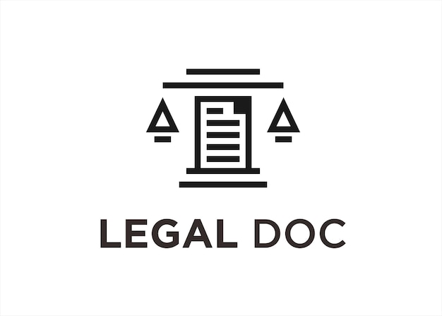 ilustração em vetor de design de logotipo de documento legal