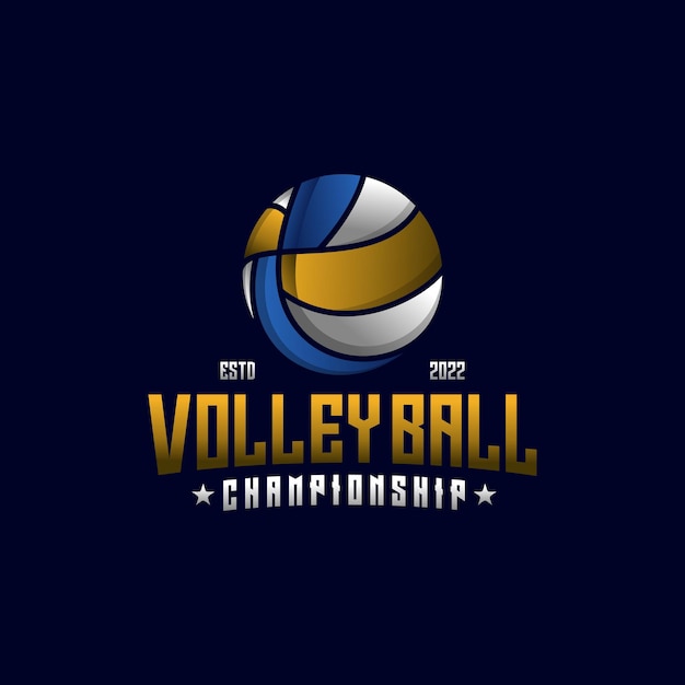 Ilustração em vetor de design de logotipo de esporte de voleibol