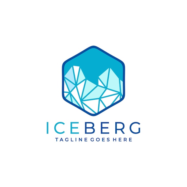 Vetor ilustração em vetor de design de logotipo de iceberg