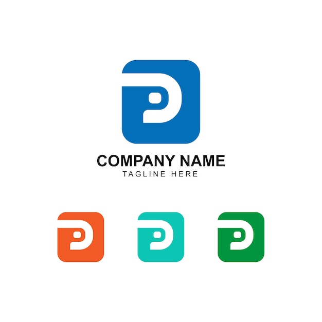 Vetor ilustração em vetor de design de logotipo de letra p minimalista