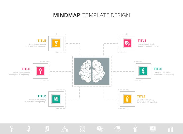 Vetor ilustração em vetor de design de modelo de infográfico de mapa mental