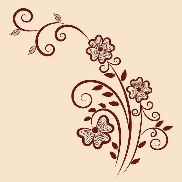 ilustração em vetor de design de ornamento floral mehndi de hena indiana tradicional