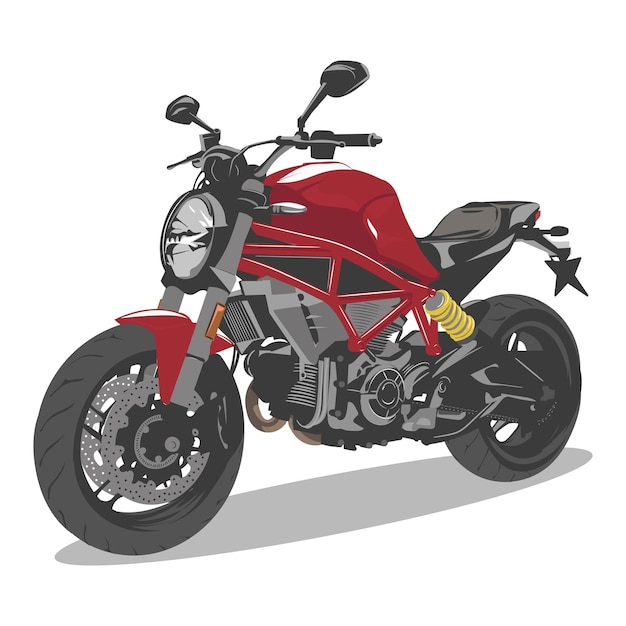 Vetor ilustração em vetor de design de vetor de motocicleta vermelha