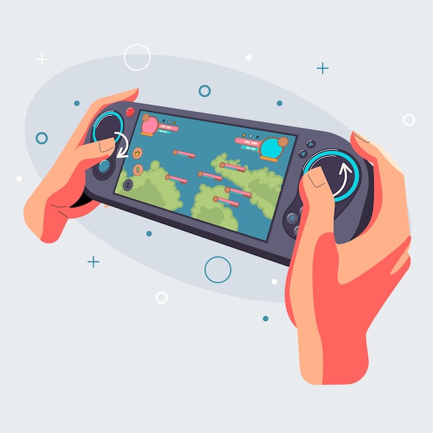 Vetor ilustração em vetor de dispositivo de jogo de controlador de telefone