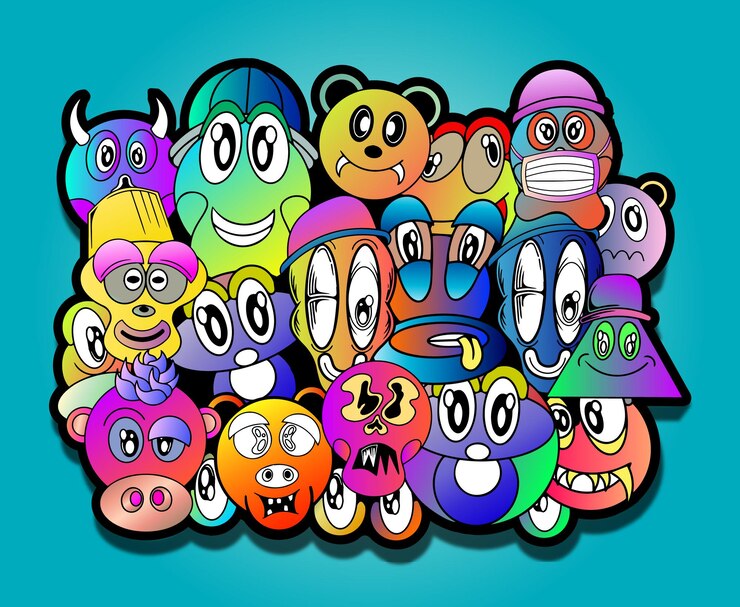 Ilustração em vetor de Doodle fundo bonito monstro