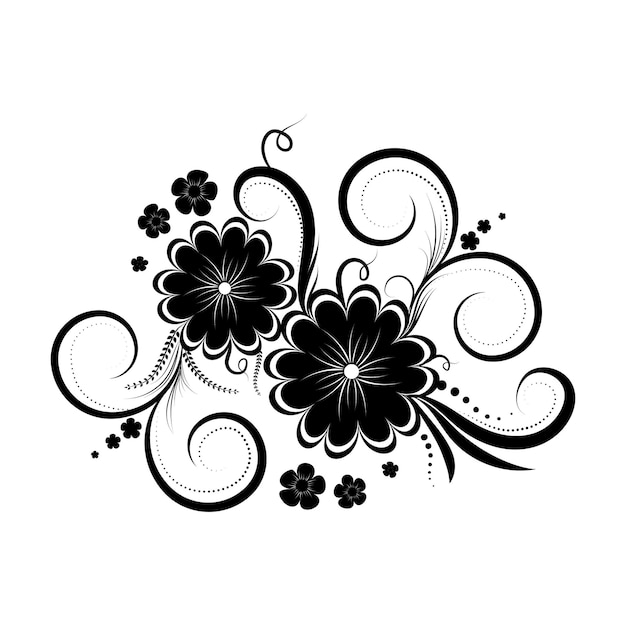Ilustração em vetor de elementos de design gráfico de flores florais