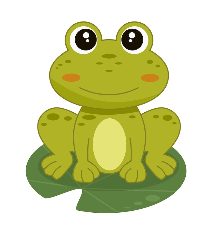 Vetor ilustração em vetor de estilo de desenho animado de sapo eps 10