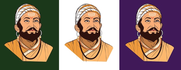 Ilustração em vetor de estoque do clã chatrapati shivaji maharaj maratha de maharashtra na índia