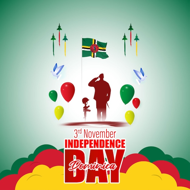 Ilustração em vetor de feliz dia da independência da dominica