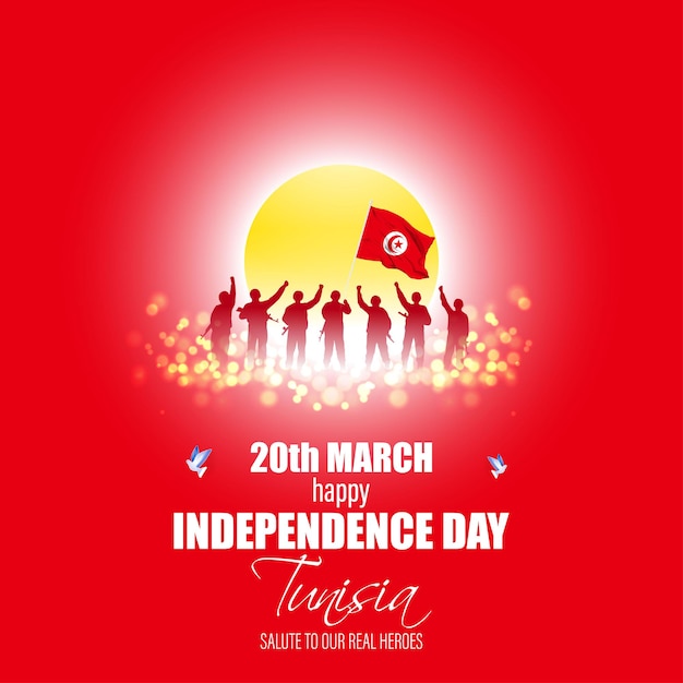 Ilustração em vetor de feliz dia da independência da tunísia