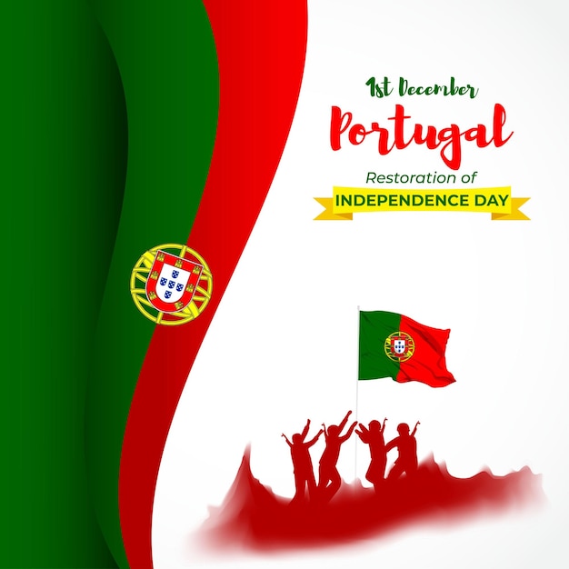 Ilustração em vetor de feliz dia da independência de portugal