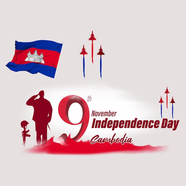 Ilustração em vetor de feliz dia da independência do camboja