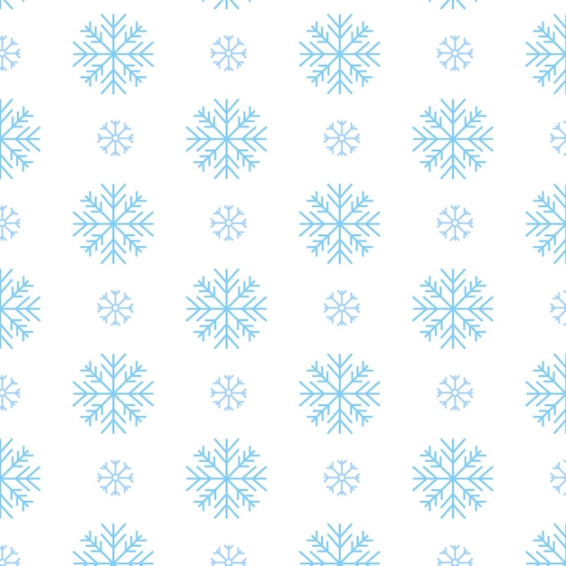 Ilustração em vetor de flocos de neve repetindo o padrão