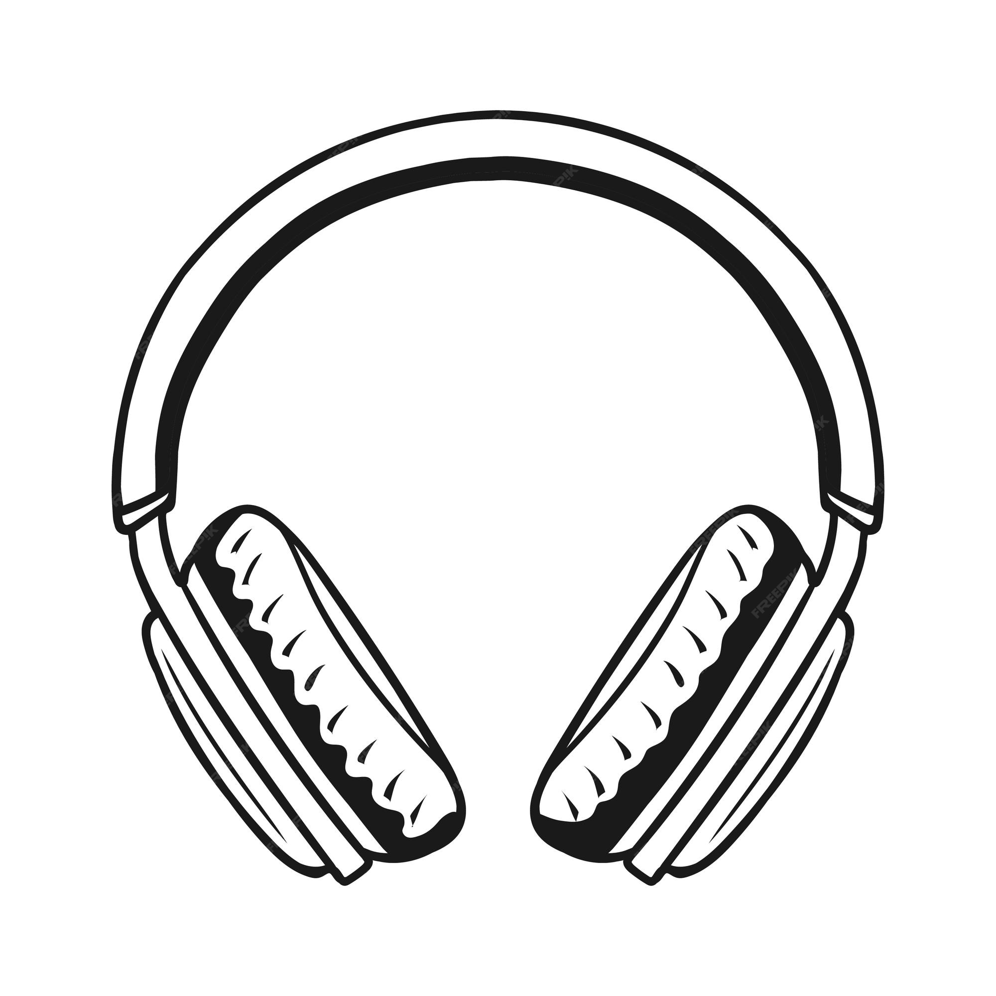 música fone de ouvido dispositivo vetor ilustração. Esportes e lazer ou  tecnologia objeto ícone conceito. sem fio fone de ouvido para jogos e música  vetor Projeto com sombra. música estúdio logotipo Projeto.