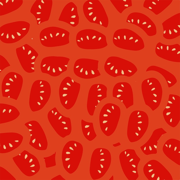 Ilustração em vetor de frutas de fundo de padrão de tomate