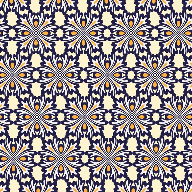 Ilustração em vetor de fundo decorativo de damasco criativo colorido sem costura padrão
