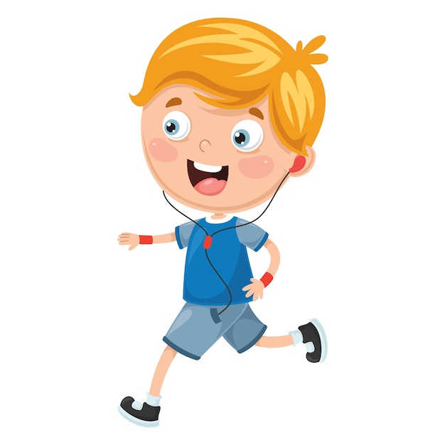 Ilustração em vetor de garoto correndo