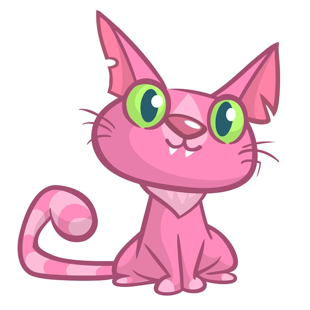 Ilustração em vetor de gato bonito e engraçado dos desenhos animados