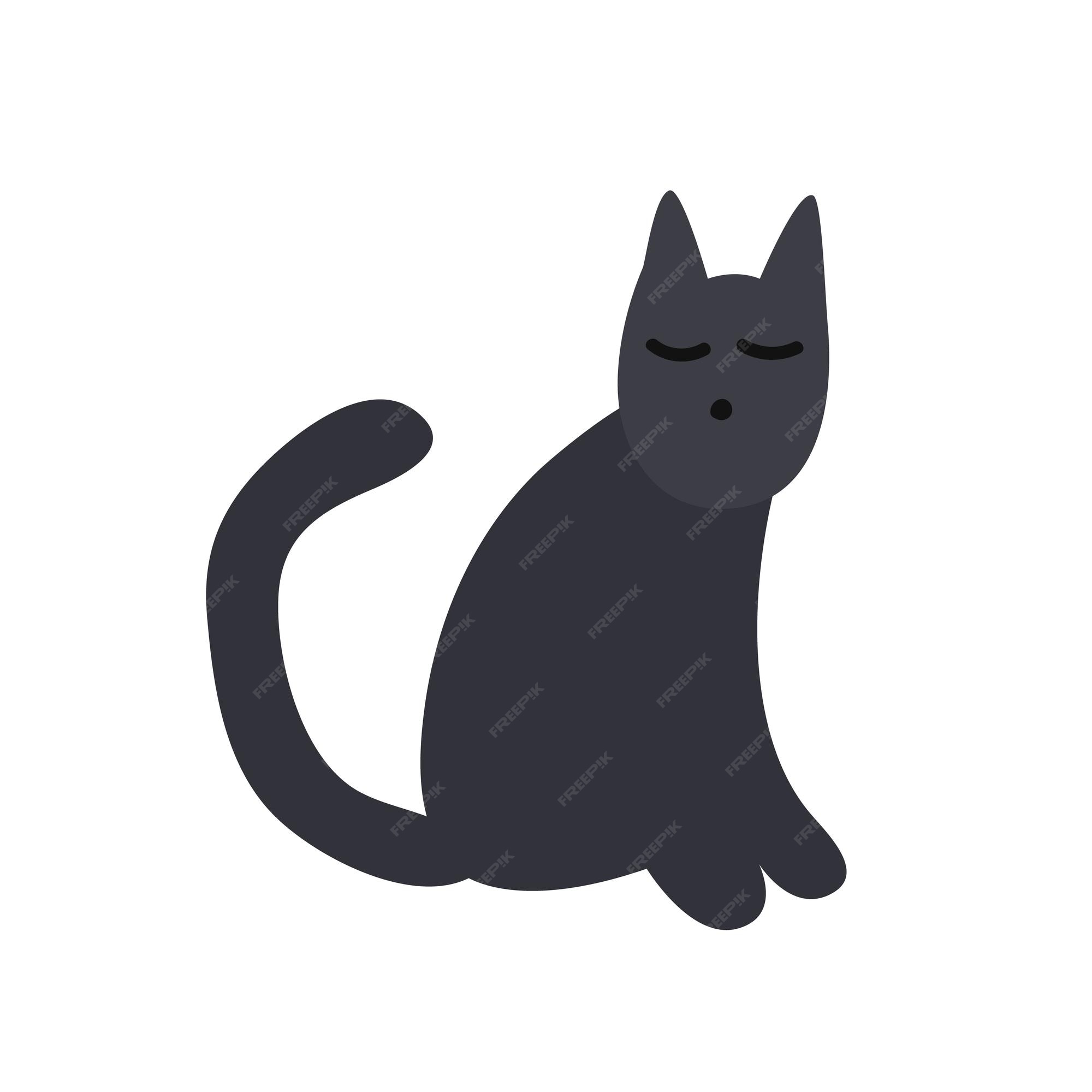 ilustração de gato preto. ilustração de gato preto adorável preto liso,  isolado no fundo branco. clipart de esboço de desenho de gatinho, para seus  projetos de design. 11319561 Vetor no Vecteezy