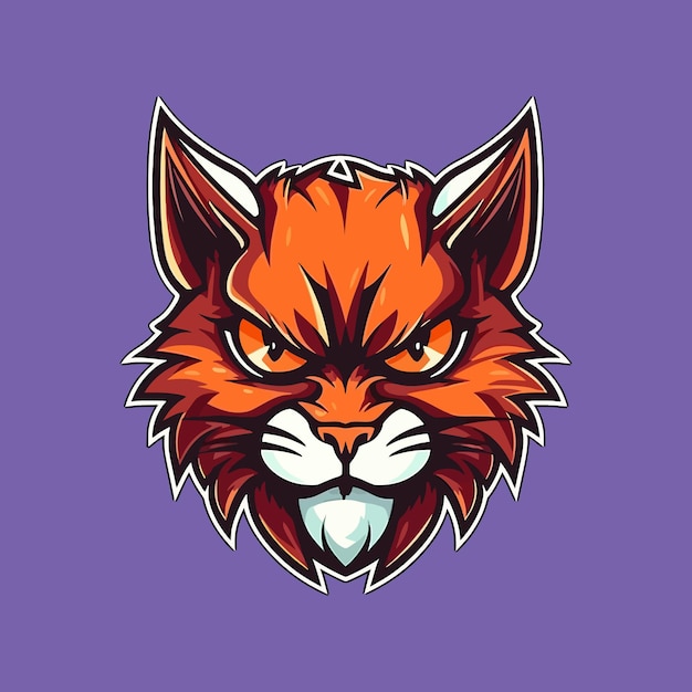 Ilustração em vetor de gatos de design de logotipo de estilo Esport