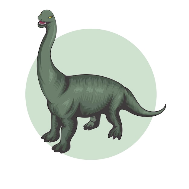 Ilustração em vetor de grande dinossauro verde