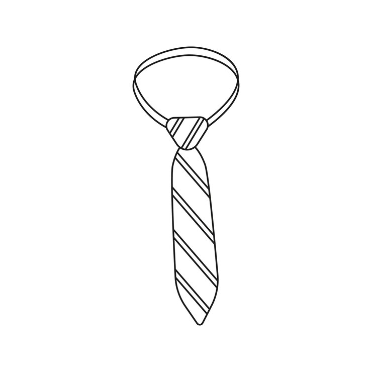 Vetor ilustração em vetor de gravata de uniforme escolar em estilo doodle