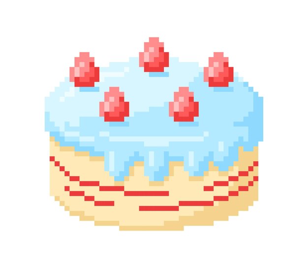 pixel arte ilustração torta. pixelizada torta. torta bolo Comida ícone  pixelizada para a pixel arte jogos e ícone para local na rede Internet e  vídeo jogo. velho escola retrô. 27436036 Vetor no