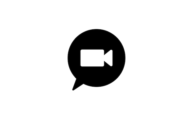 Ilustração em vetor de ícone de chamada de vídeo Vetor de ícone de bate-papo por vídeo