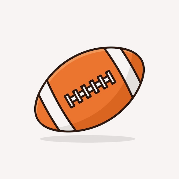 Ilustração em vetor de ícone de desenho animado de bola padrão de futebol americano ilustração de conceito de ícone de esportes