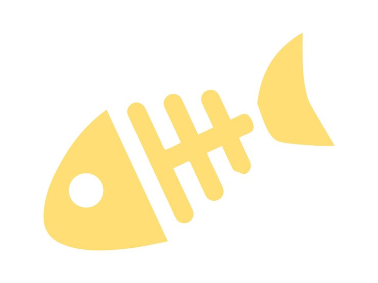 Vetor ilustração em vetor de ícone de esqueleto de peixe dos desenhos animados