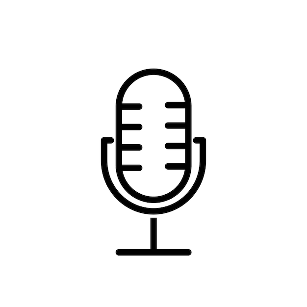 Vetor ilustração em vetor de ícone de microfone para aplicativo móvel de mídia social do site de logotipo de design gráfico