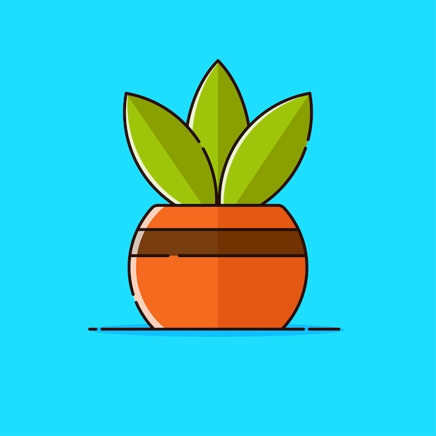 Vetor ilustração em vetor de ícone plano de planta de casa logotipo da loja de plantas projeto de vetor de vaso de planta em casa