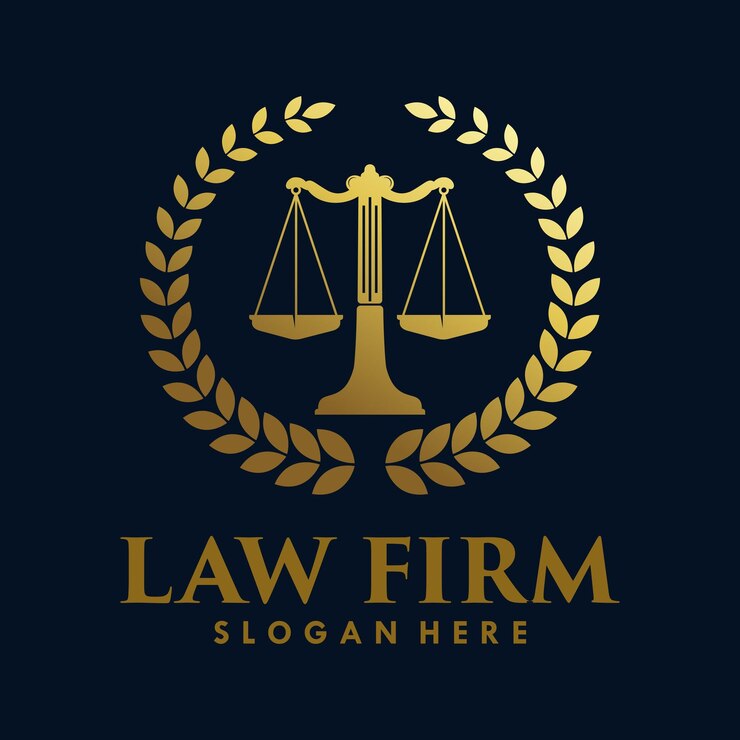 Ilustração em vetor de inspiração de design de logotipo de escritório de advocacia
