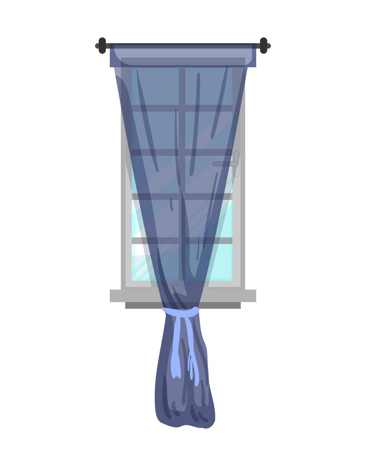 Vetor ilustração em vetor de janela com cortina