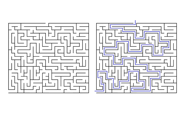 Labirinto De Jogos De Lógica Educacional Para Crianças. Encontrar O Caminho  Certo. Linha Preta De Labirinto Simples Isolada, Em Fu Ilustração Stock -  Ilustração de simples, geométrico: 215509403